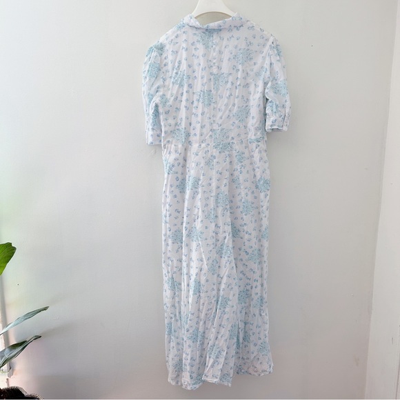 India Amory Julia Amory Dress Blue & White Sz L - Picture 9 of 9